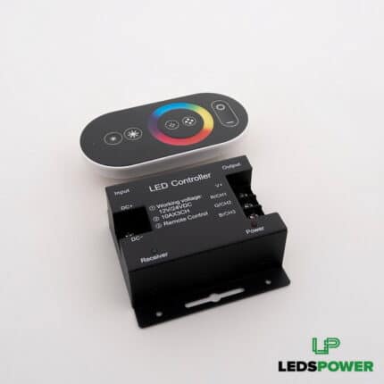 Контроллер RGB T3 RF 30A сенсорный, 360W 12V (720W 24V) с пультом, черный, Leds Power
